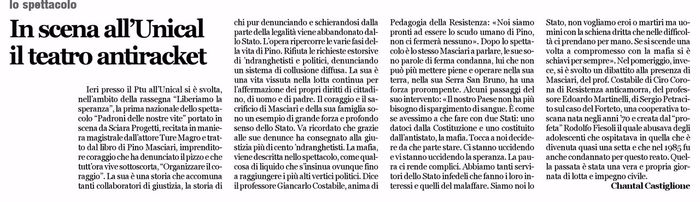 Calabria Ora, pagina 20, PdR incontra Pino Masciari.