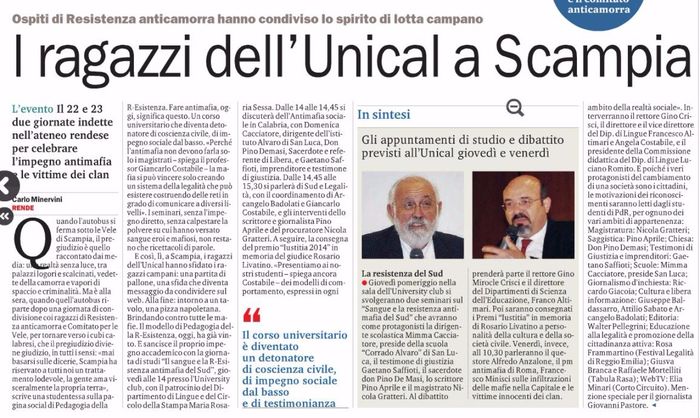 Gazzetta del Sud, pagina 38, PdR a Scampia.